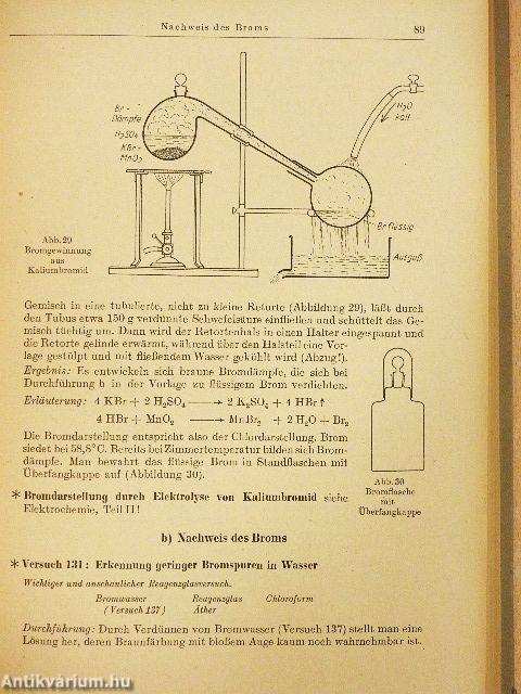 Chemische Versuche im Unterricht I.