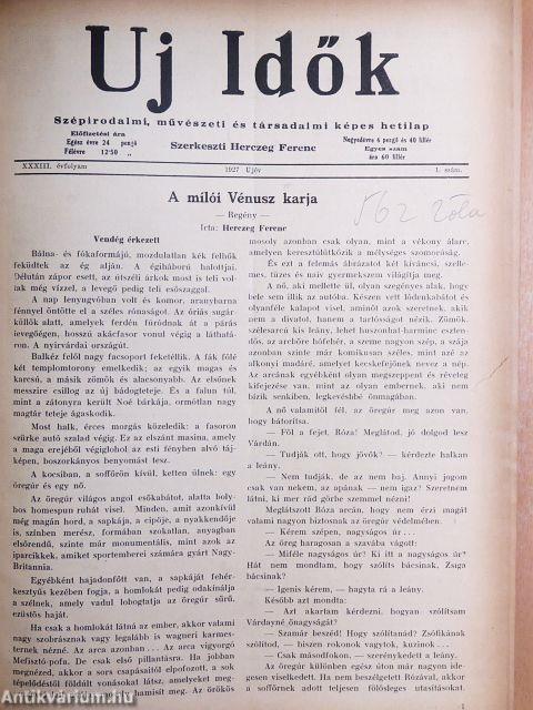 Uj Idők 1927. (nem teljes évfolyam)