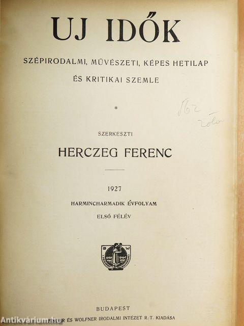 Uj Idők 1927. (nem teljes évfolyam)