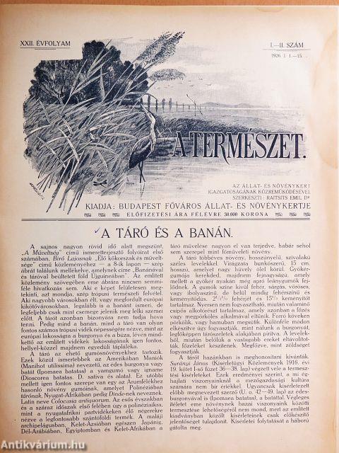 A Természet 1926-1927. január-december