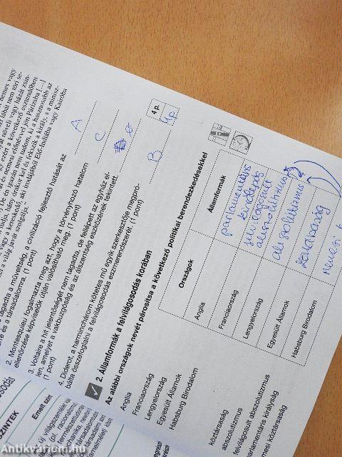 Feladatgyűjtemény az új történelem érettségihez/Megoldókulcs a történelem érettségi feladatgyűjtemény 11. évfolyamos kötetéhez