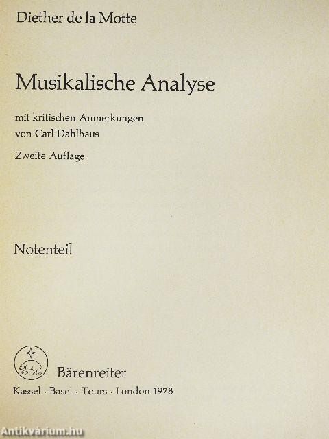 Musikalische Analyse - Textteil/Notenteil