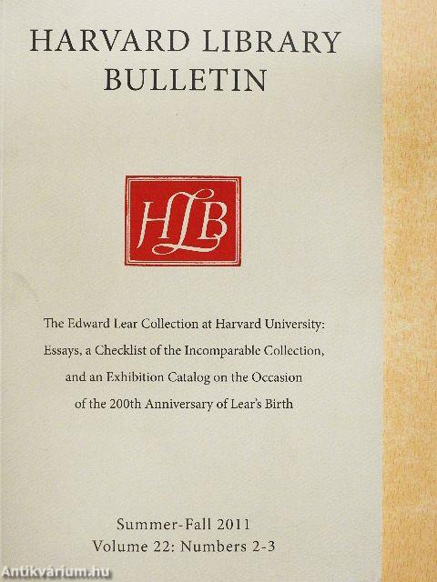 Harvard Library Bulletin Summer-Fall 2011