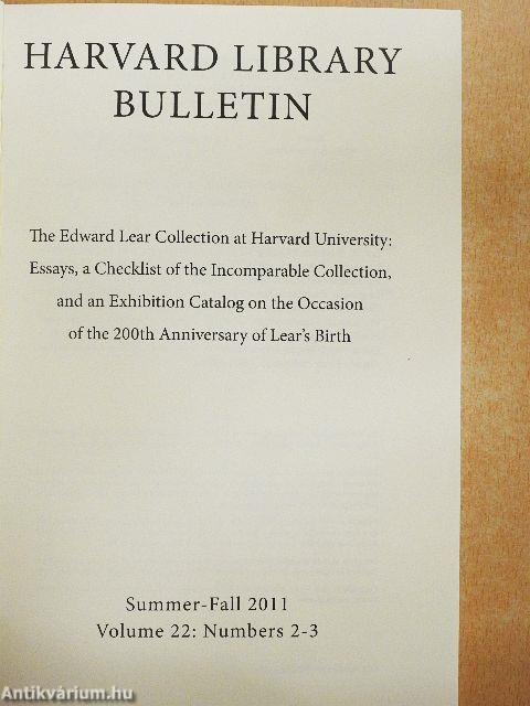Harvard Library Bulletin Summer-Fall 2011