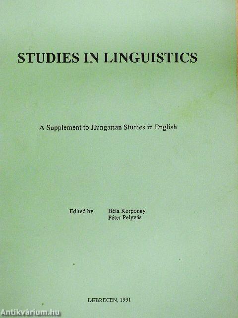 Studies in linguistics