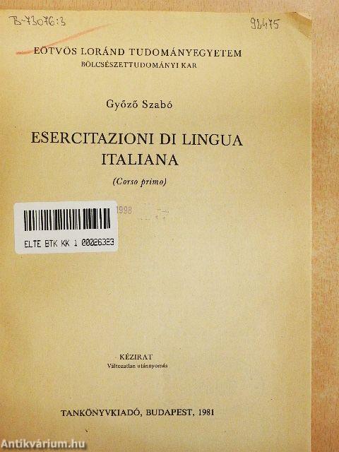 Esercitazioni di lingua italiana