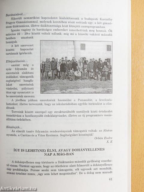 A csíkszeredai Márton Áron Gimnázium Évkönyve a 2002-2003. tanévről