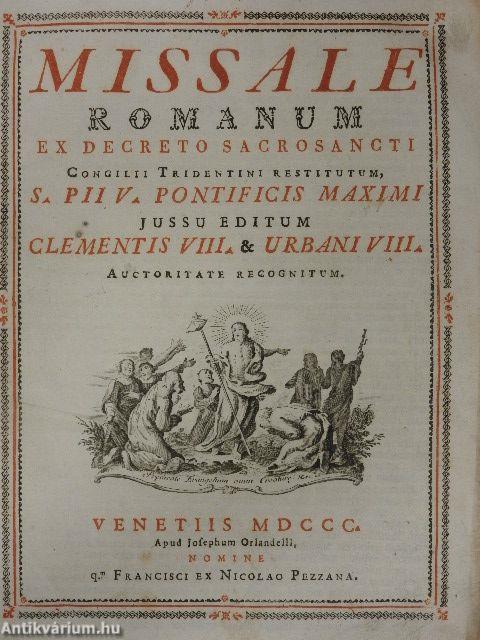 Missale Romanum ex decreto Sacrosancti Concilii Tridentini restitutum/Missae Propriae Sanctorum