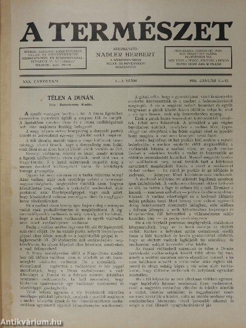 A Természet 1934. január-december