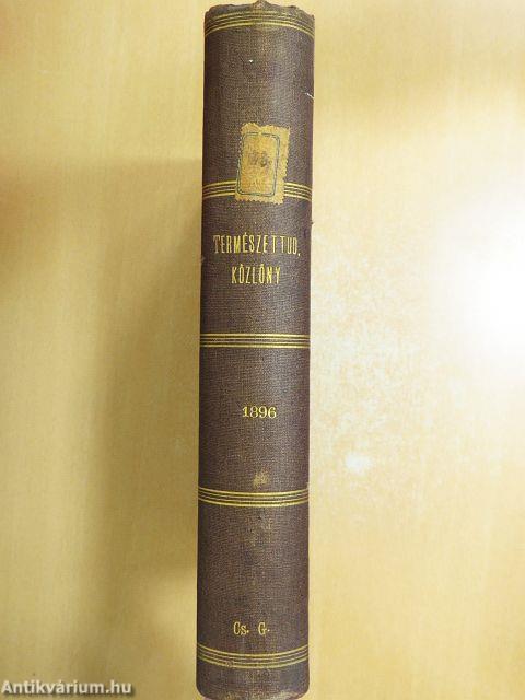 Természettudományi Közlöny 1896. január-december/Pótfüzetek a Természettudományi Közlönyhöz 1896. január-december