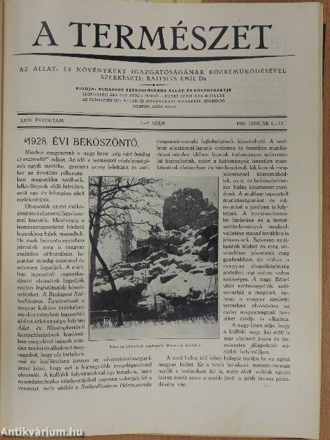 A Természet 1928-1929. január-december