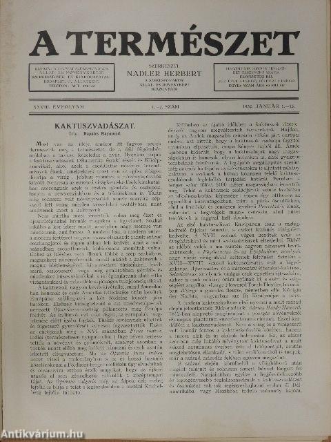 A Természet 1932-1933. január-december