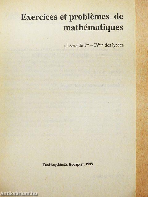 Exercices et problémes de Mathématiques