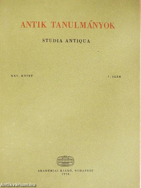 Antik tanulmányok 1978/1.