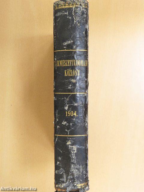 Természettudományi Közlöny 1904. január-deczember/Pótfüzetek a Természettudományi Közlönyhöz 1904. január-deczember