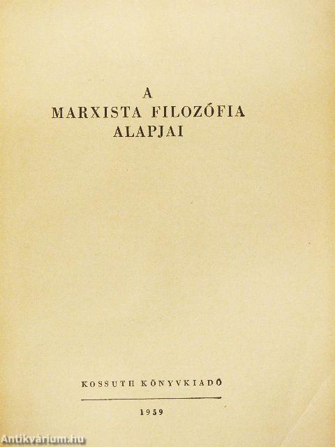 A marxista filozófia alapjai
