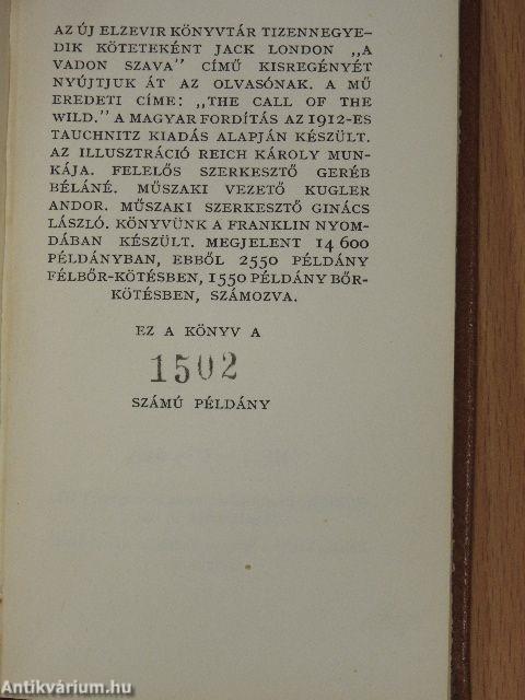 A vadon szava