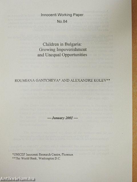 Children in Bulgaria: Growing Impoverishment and Unequal Opportunities