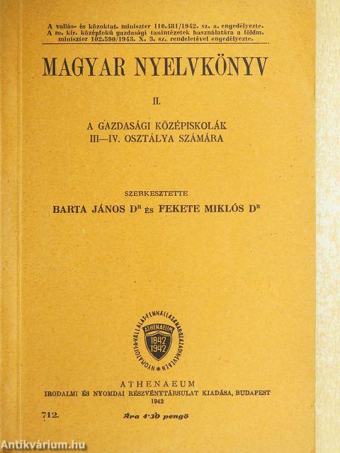 Magyar nyelvkönyv II.