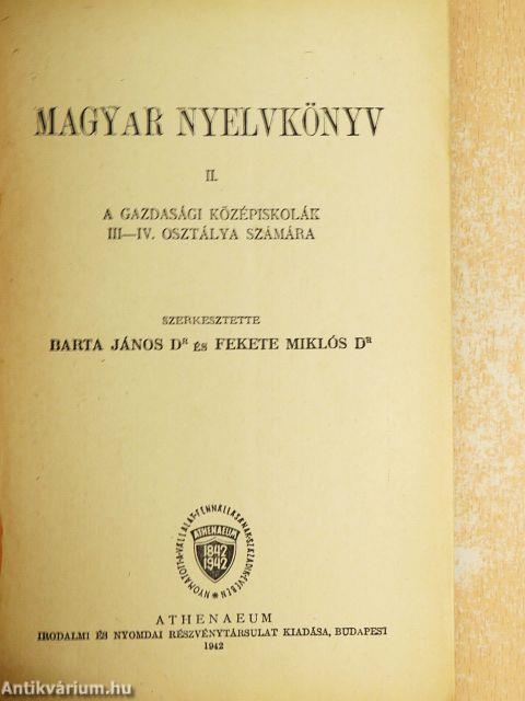 Magyar nyelvkönyv II.