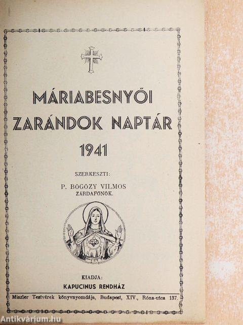 Máriabesnyői Zarándok Naptár 1941.