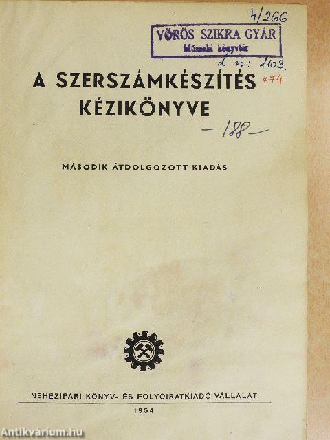 A szerszámkészítés kézikönyve