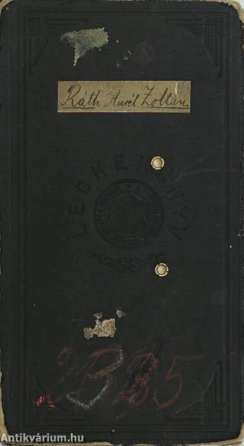 Ráth Aurél Zoltán leckekönyve