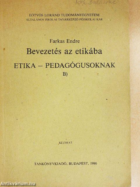 Etika - pedagógusoknak B.