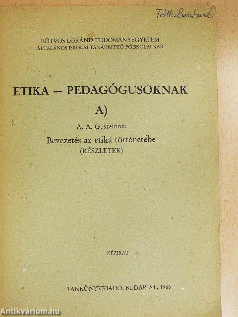 Etika - pedagógusoknak A.