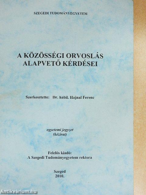 A közösségi orvoslás alapvető kérdései