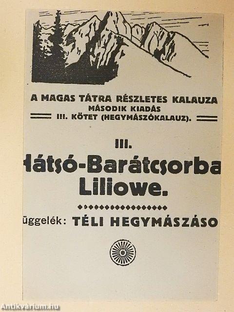 A Magas Tátra részletes kalauza III/3.