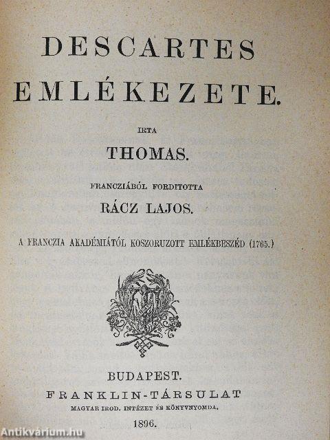 Mirabeau/Rousseau J. J./Descartes emlékezete