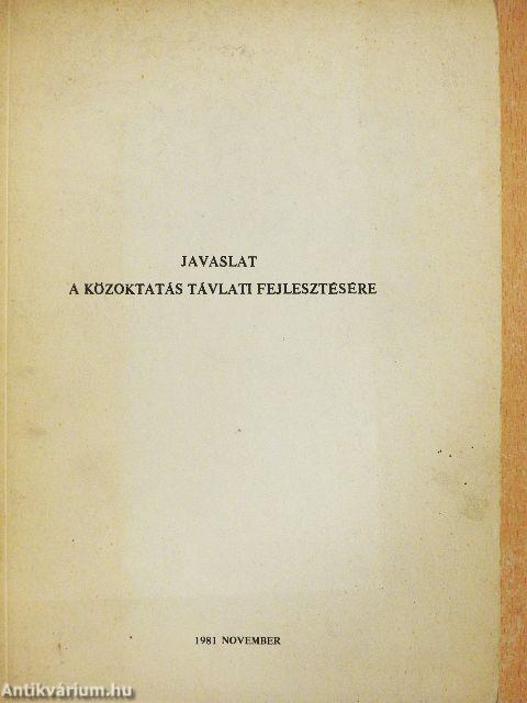 Javaslat a közoktatás távlati fejlesztésére
