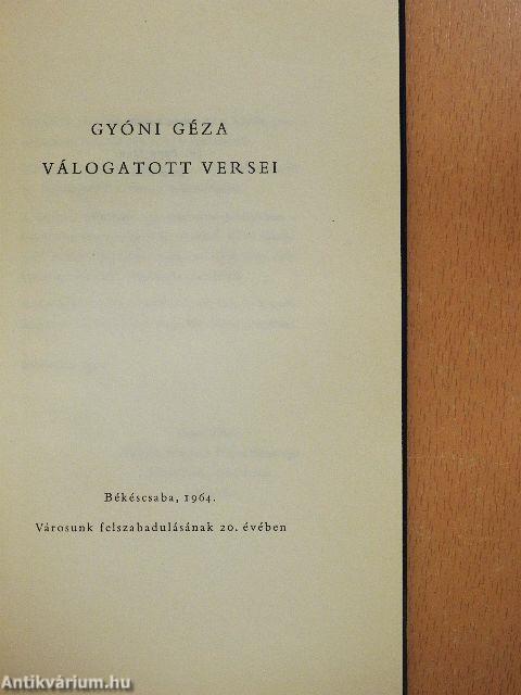 Gyóni Géza válogatott versei