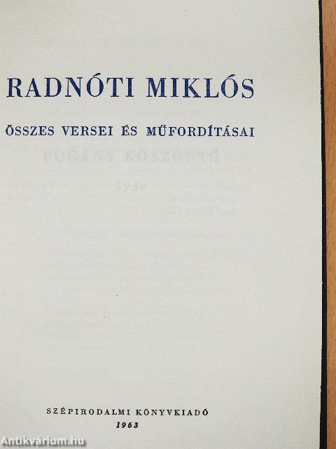Radnóti Miklós összes versei és műfordításai