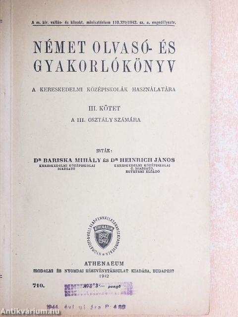 Német olvasó- és gyakorlókönyv III.
