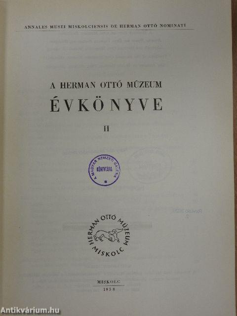A Herman Ottó Múzeum évkönyve II.