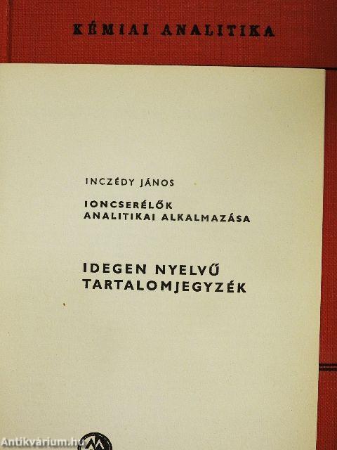 Ioncserélők analitikai alkalmazása