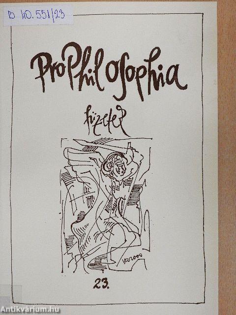 Pro Phil Osophia füzetek 23.