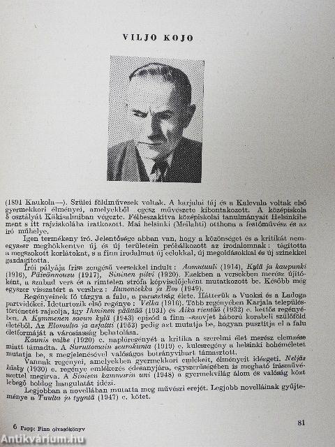 Finn olvasókönyv szójegyzékkel