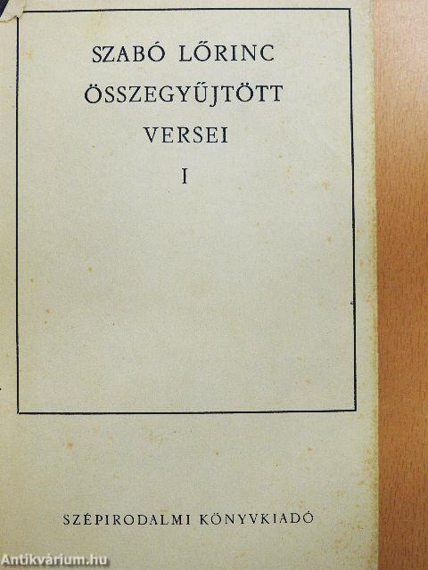 Szabó Lőrinc összegyűjtött versei I-II.