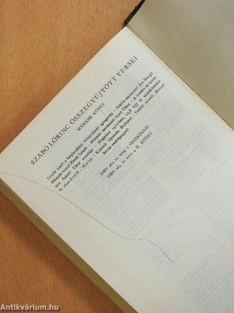 Szabó Lőrinc összegyűjtött versei I-II.