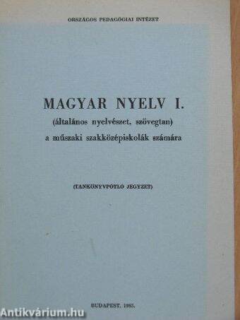 Magyar nyelv I.