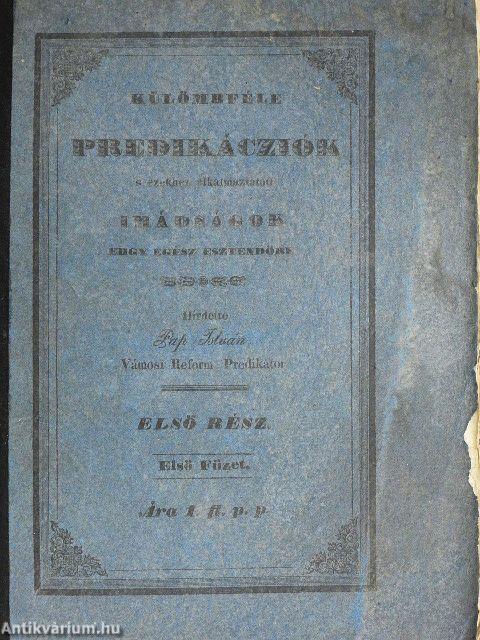Külömbféle predikácziók I/1. (töredék)
