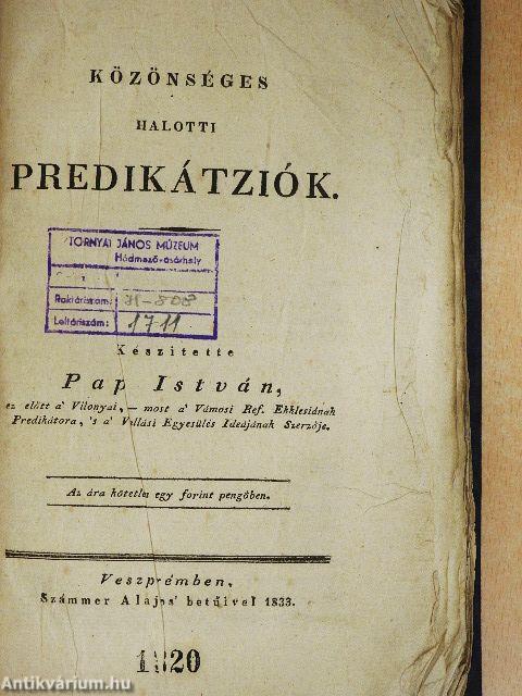 Közönséges halotti predikátziók