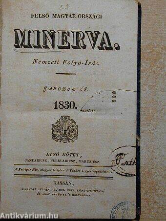 Felső Magyarországi Minerva 1830. I-II.