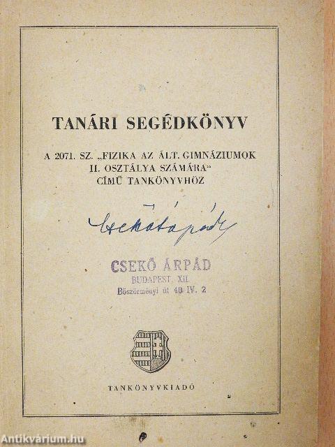 Tanári segédkönyv