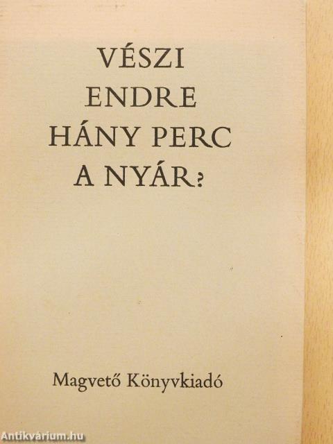 Hány perc a nyár? (dedikált példány)