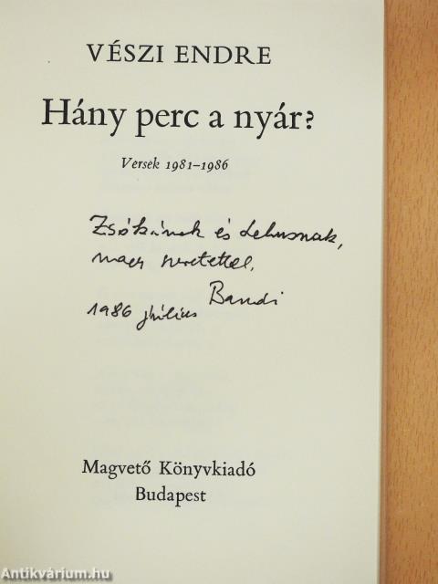 Hány perc a nyár? (dedikált példány)