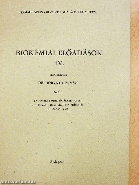 Biokémiai előadások IV.